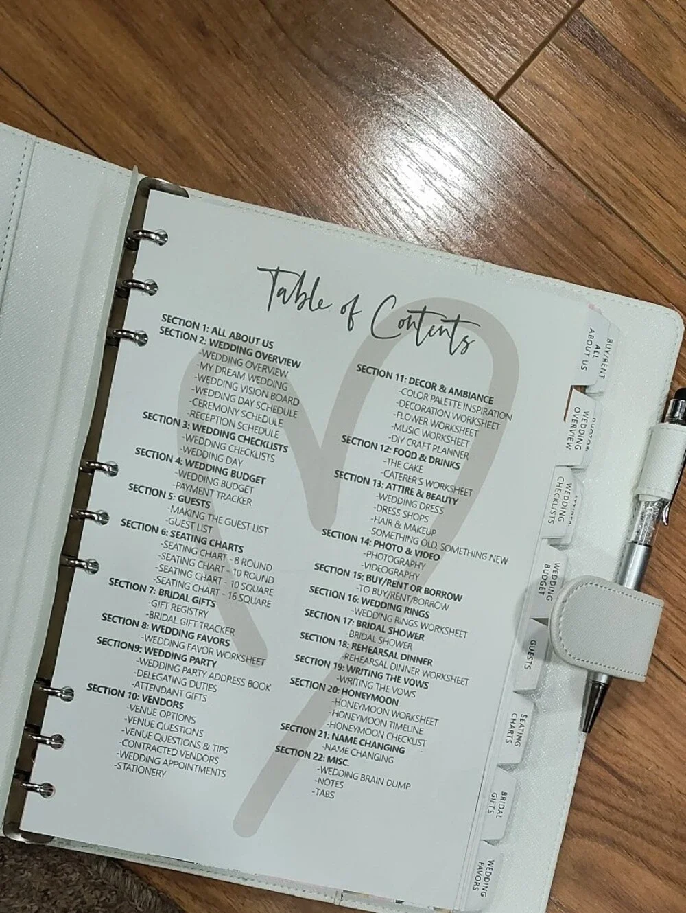 Future Mrs. Wedding Planner Organizer - White with Gold Accents